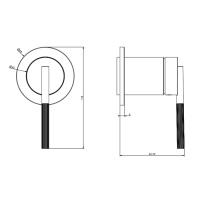 Gessi Ingranaggio встраиваемый однорычажный смеситель на 1 выход (внешние части), цвет: Black XL - Gidratop.ru изображение
