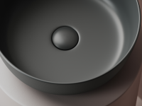 Раковина накладная круглая 356x356x135, цвет темный антрацит матовый - Gidratop.ru изображение