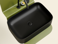 Умывальник чаша накладная прямоугольная (цвет Черный Матовый) Element 605x380x122мм - Gidratop.ru изображение