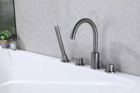 Смеситель ABBER Wasser Kreis AF8113NG на борт ванны, никель - Gidratop.ru изображение