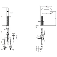 GESSI 316 INTRECCIO смеситель для раковины, электронный, с кран-фильтром для регулировки температ и напора воды, выс излива 230 мм, цвет Steel Brushed - Gidratop.ru изображение