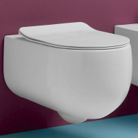 Унитаз подвесной 54х37см, безободковый, цвет: белый матовый - Gidratop.ru изображение