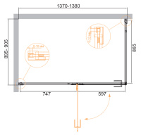 Душевой уголок CEZARES BELLAGIO-AH-1-140/90-C-NERO - Gidratop.ru изображение