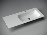 Раковина накладная мебельная Grace прямоугольная, 1010x457x137 мм, чаша справа, с отверстием под смеситель, цвет белый - Gidratop.ru изображение