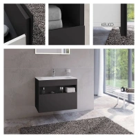 Тумба под раковину Keuco Stageline 32862970000, 80 см, 1 ящик, цвет вулканит матовый - Gidratop.ru изображение