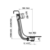 Gessi колонна сливная для ванны полиэтиленовая для наполнения ванны через перелив. Длина кабеля управления 70 см, цвет: хром - Gidratop.ru изображение