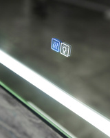 Зеркало в алюминиевой раме со встроенным светильником, сенсорным выключателем и подогревом, SPC-KRAFT-700-800-LED-TCH-WARM, 700x32x800 мм - Gidratop.ru изображение