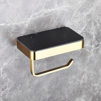 Бумагодержатель с полкой для телефона ABBER Westen AA1730G золото - Gidratop.ru изображение