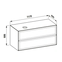 Тумба под раковину Laufen New Classic 117.5 х 45.5 х 60 см, 4.0608.3.085.631.1, подвесная, белый глянцевый, отверстие слева - Gidratop.ru изображение