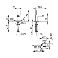 Смеситель Keuco Edition 90 59009010000 для биде, с донным клапаном, цвет хром - Gidratop.ru изображение