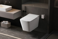 Комплект ABBER подвесной унитаз Rechteck AC1202P белый с импульсным смывом с инсталляцией AC0101P - Gidratop.ru изображение