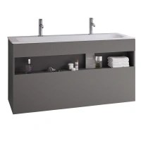 Тумба под раковину Keuco Stageline 32882290000, 120 см, 1 ящик, цвет инокс матовый - Gidratop.ru изображение