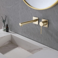 Смеситель ABBER Emotion AF8812G для раковины скрытого монтажа, золото матовое - Gidratop.ru изображение