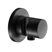 Вентиль запорный Keuco IXMO 59557370201 на 2 потребителя, с выводом для шланга и держателем лейки, черный матовый - Gidratop.ru изображение