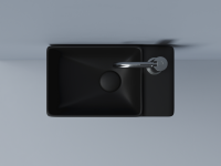 Умывальник подвесной прямоугольный (чаша слева, отверстие под смеситель справа) цвет черный матовый Element 395x220x125мм - Gidratop.ru изображение