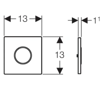 Клавиша смыва Geberit Sigma Type 10 116.025.SN.1 для писсуара, 230В, хром матовый/полированный - Gidratop.ru изображение