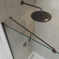 душевая перегородка универсальная LIBERTA-L-1-TB-125-C-NERO - Gidratop.ru изображение