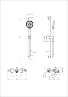 Смеситель для ванны с душевым гарнитуром и термостатом WONZON & WOGHAND, Хром (WW-C2001-A-CR) - Gidratop.ru изображение
