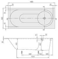 Ванна Villeroy&Boch Libra UBQ180LIB2V-01, 180 x 80 см, Quaryl®, alpin - Gidratop.ru изображение