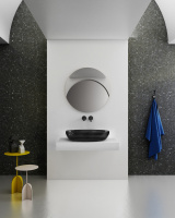 Раковина накладная прозрачная ABBER Kristall AT2801Onyx черная - Gidratop.ru изображение