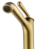 Смеситель для раковины высокий WONZON & WOGHAND STEAM, Брашированное золото (WW-88239008- BG) - Gidratop.ru изображение