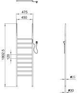 Полотенцесушитель электрический напольный WONZON & WOGHAND BREMEN, Брашированное золото (WW-A207-BG) - Gidratop.ru изображение