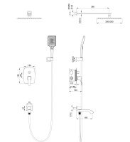 Душевая система встраиваемая WONZON & WOGHAND FLEX, Хром (WW-88939072-CR) - Gidratop.ru изображение