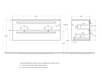 ECO-CER-N База под раковину подвесная с двумя выкатными ящиками для раковины с двумя чашами, Bianco Lucido, 1200x457x500, ECO-CER-N-1200-2C-SO-2-BL - Gidratop.ru изображение