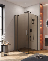 Душевой уголок CEZARES SLIDER-AH-1-100-100/110-BR-NERO - Gidratop.ru изображение