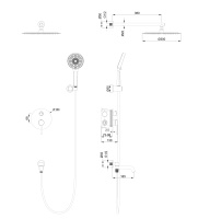 Душевая система встраиваемая WONZON & WOGHAND STICK, Брашированный никель (WW-88939017-BN) - Gidratop.ru изображение