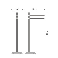 Colombo Hermitag Стойка с 2-мя полотенцедержателями, напольная, h:84,7см., цвет: PVD золото - Gidratop.ru изображение