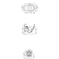Унитаз подвесной безободковый 56.5х37,5 см, цвет: белый - Gidratop.ru изображение