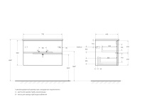 DUET База под раковину подвесная с двумя выкатными ящиками, Sapfiro, 770x450x500, DUET-800-2C-SO-SPF-P - Gidratop.ru изображение