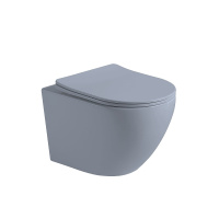 Унитаз подвесной Globo VT1-14SMO безободковый, цвет океан мат., ультратонкое сиденье soft-close - Gidratop.ru изображение