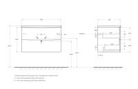 MARINO-CER-N База под раковину подвесная с двумя выкатными ящиками, Rovere Nature Grigio, 796x455x500, MARINO-CER-N-800-2C-SO-RNG-P - Gidratop.ru изображение