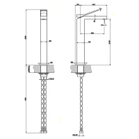 Gessi Rettangolo K смеситель для раковины на 1 отверстие, излив 128мм, цвет: черный - Gidratop.ru изображение