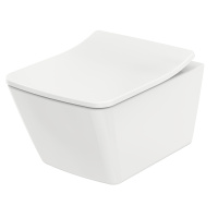 Унитаз подвесной безободковый380x540x335 мм, без сиденья, цвет: белый - Gidratop.ru изображение