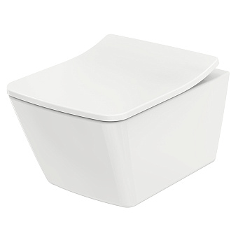 Унитаз подвесной безободковый380x540x335 мм, без сиденья, цвет: белый