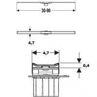 Крышка душевого канала Geberit CleanLine60 154.458.00.1, 30-90 cм, для тонкой плитки, тёмный металл/матовый металл - Gidratop.ru изображение