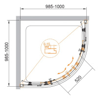 Душевой уголок CEZARES ECO-O-R-2-100-C-NERO - Gidratop.ru изображение