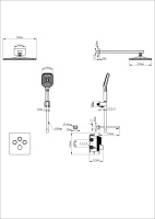 Душевая система с термостатом встраиваемая WONZON & WOGHAND, Черный матовый (WW-B4005-MB) - Gidratop.ru изображение
