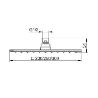 Верхний душ Keuco 59986010302 квадратный, 30 см, 1 режим струи, хром - Gidratop.ru изображение
