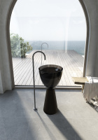 Раковина отдельностоящая прозрачная ABBER AT2703Onyx-Black черный/черный матовый - Gidratop.ru изображение