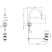 Gessi Emporio Via tortona излив для умывальника, средняя длина, донный клапан в комплекте, цвет: Chrome - Gidratop.ru изображение