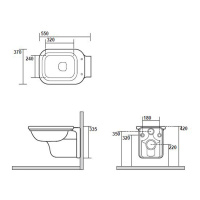 Унитаз подвесной 55х37см, фурнитура хром - Gidratop.ru изображение