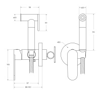 STYLUS-DIF-01 Гигиенический душ со смесителем, хром - Gidratop.ru изображение