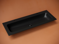 Раковина накладная мебельная Grace прямоугольная, с 2 мя отверстиями под смеситель 1210x457x137 мм, цвет черный матовый,  арт.CN7016MB - Gidratop.ru изображение
