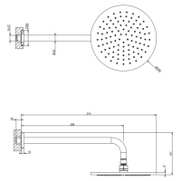 GESSI Rilievo верхний душ шарнирная для настенного крепления на 1/2 Oslash;250мм, цвет: хром - Gidratop.ru изображение