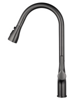 Смеситель для кухни с выдвижным изливом WONZON & WOGHAND, Темный графит (WW-AE54123-BGG) - Gidratop.ru изображение