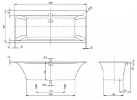 Квариловая ванна Villeroy&Boch Squaro Edge 12, 180 х 80 см, альпийский белый, UBQ180SQE2DV-01 - Gidratop.ru изображение